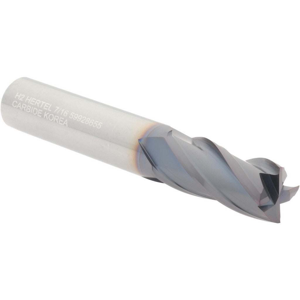 HERTEL Hertel 750244 Square End Mill 7/16 in 4 Flute Solid Carbide