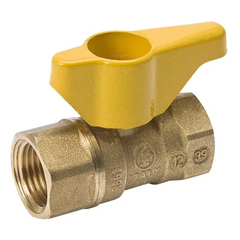 Mueller 110-223HN Gas Ball Valve, 1/2 x 1/2 FIP Forged Brass 2-Piece Body ProLine