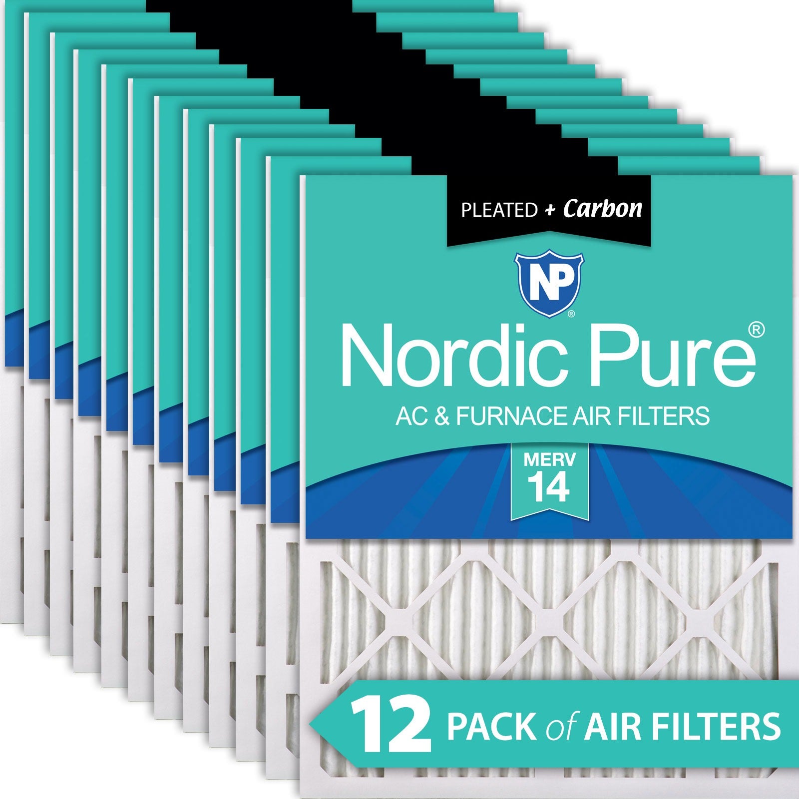 NORDIC PURE Nordic Pure 19x25x1CustomM14+C-12 Merv 14 Carbon Filter