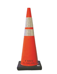 Cortina Safety 350025 Cortina Safety Products 36 in. Orange 12 Traffic Cone with Black Base 6 in./4 in. Collars