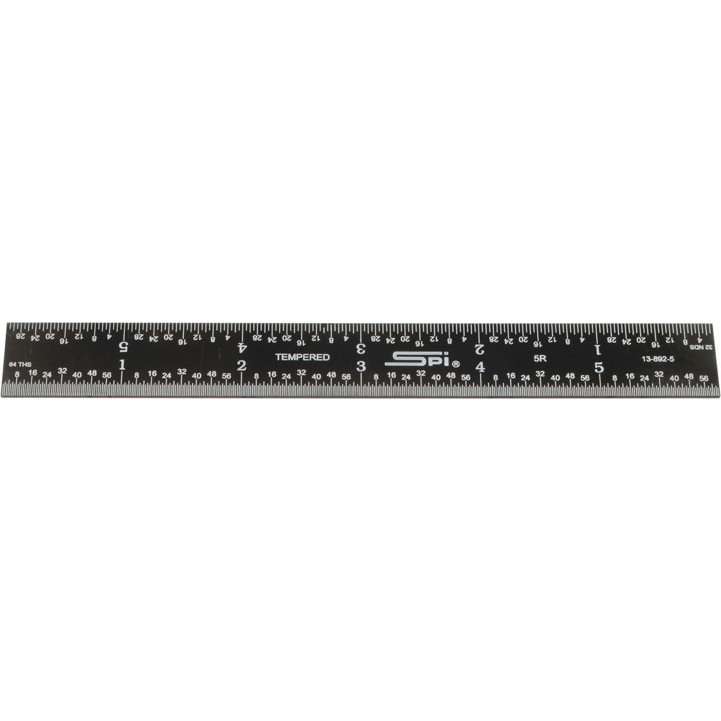 SPIROTHERM Spi 13-892-5 Steel Rule 6 Inch 5R Rigid Black Chrome