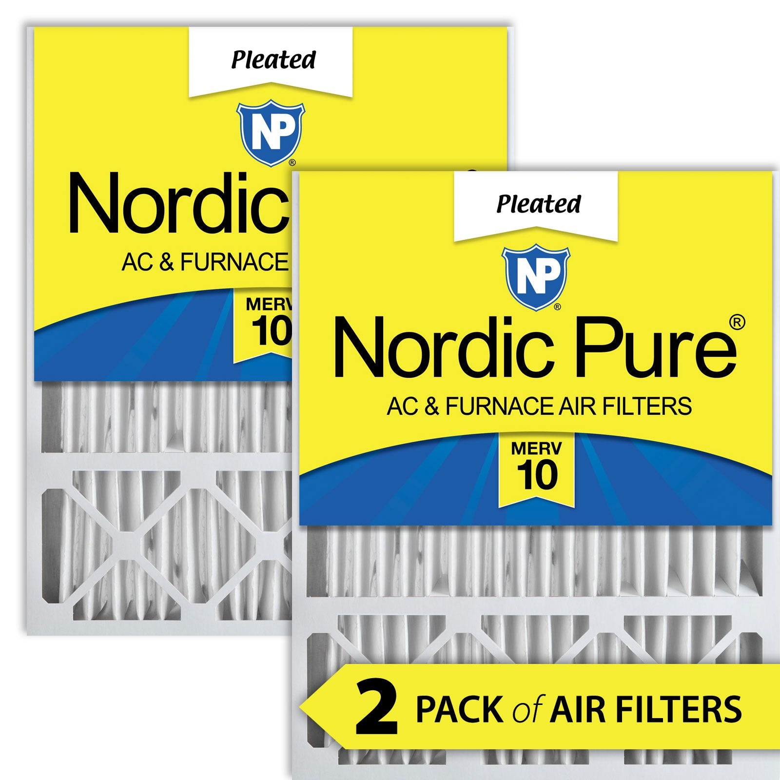 NORDIC PURE Nordic Pure 20x25x5HM10-2 Merv 10 Air Filter 2 Pack