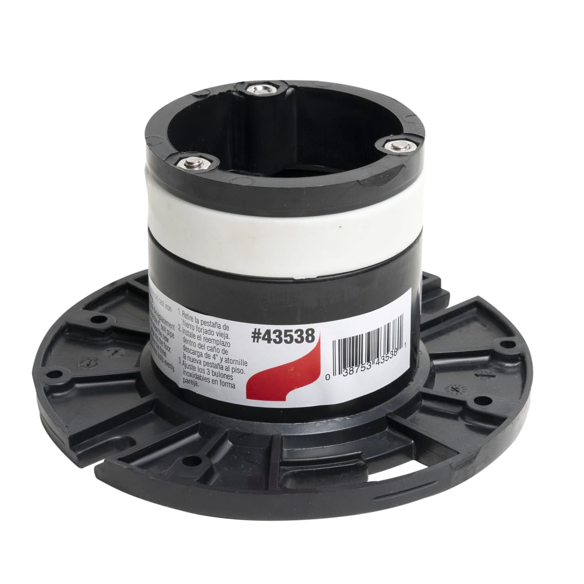 Oatey 43538 4 in. ABS Plastic Repair for Cast Iron Closet Flange Black