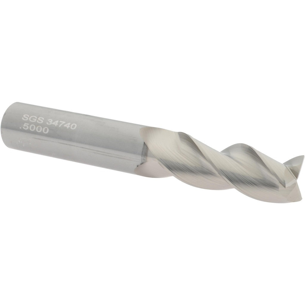 KYOCERA SGS PRECISION TOOLS Sgs 34740 Square End Mill 0.5 in 3 Flute Solid Carbide Tib2