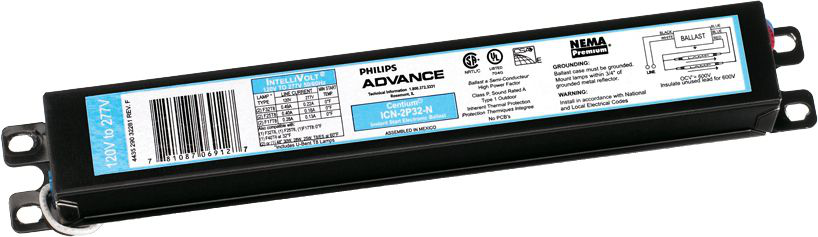 Signify ICN2P32N35M Philips Advance 120 to 277 VAC 50/60 Hz 32 W 2-Lamp T8 Electronic Ballast