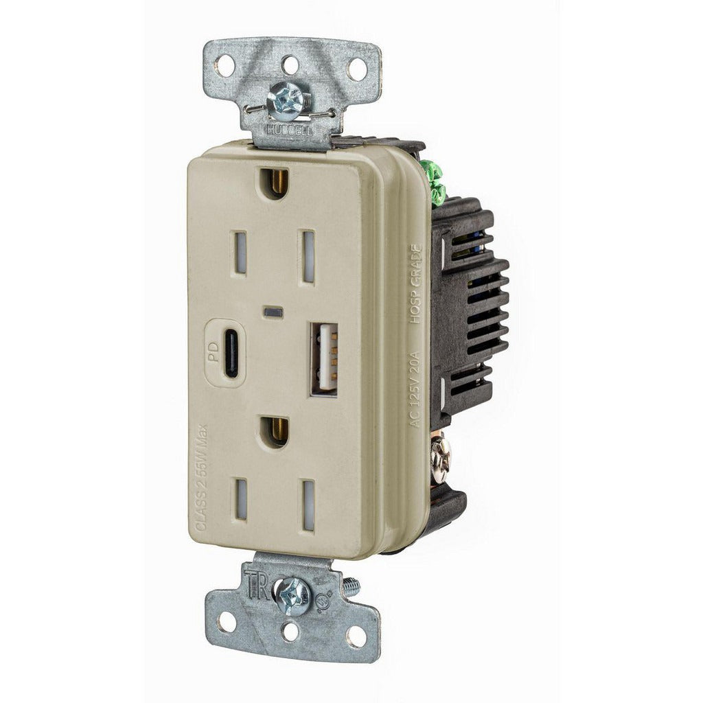 HUBBELL Hubbell Wiring Device-kellems USB15ACPDI Usb Receptacle