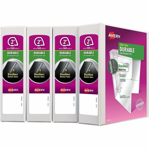 AVERY Avery AVE17577 Slant Ring View Binder 2in White 4-pack
