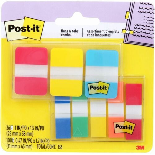 3M 3M MMM686COMBO1 Adhesive Tabs Flags Combo 136 Count
