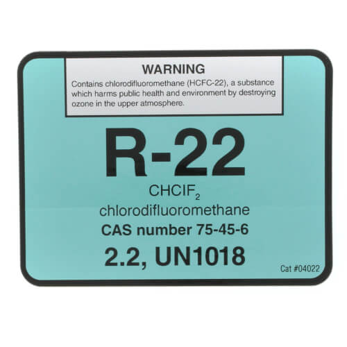 DiversiTech 04022 R-22 Refrigerant ID Labels Pack of 10