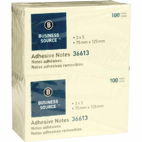 BUSINESS SOURCE Business Source BSN36613 Adhesive Notes 3x5 Yellow 12 Pack