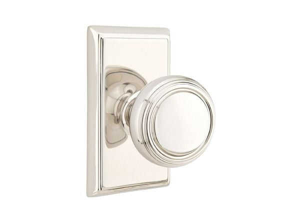 EMTEK Emtek 8221NWUS14 Norwich Knob Privacy Lockset Polished Nickel