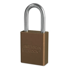 American Lock A1106BRN Lockout Padlock Aluminum Brown 1/4 Inch Shackle