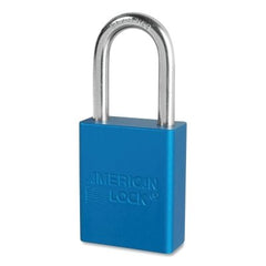 American Lock A1106KABLU-22338 Anodized Aluminum Safety Padlock Keyed Alike Blue 1-1/2 in Shackle Length