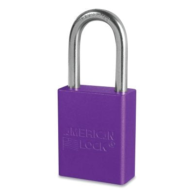 American Lock A1106NRPRP Anodized Aluminum Safety Padlock 1/4 in dia 1-1/2 in L 25/32 in W