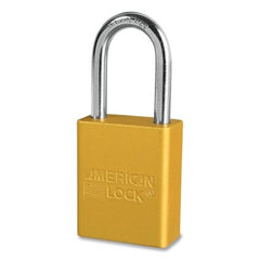 American Lock S1106YLW Anodized Aluminum Safety Padlock 1.5 Inch Yellow Keyed Different