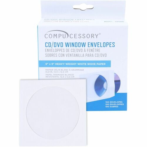 COMPUCESSORY Compucessory CCS26500 Cd Dvd Envelopes Clear Window 100pk