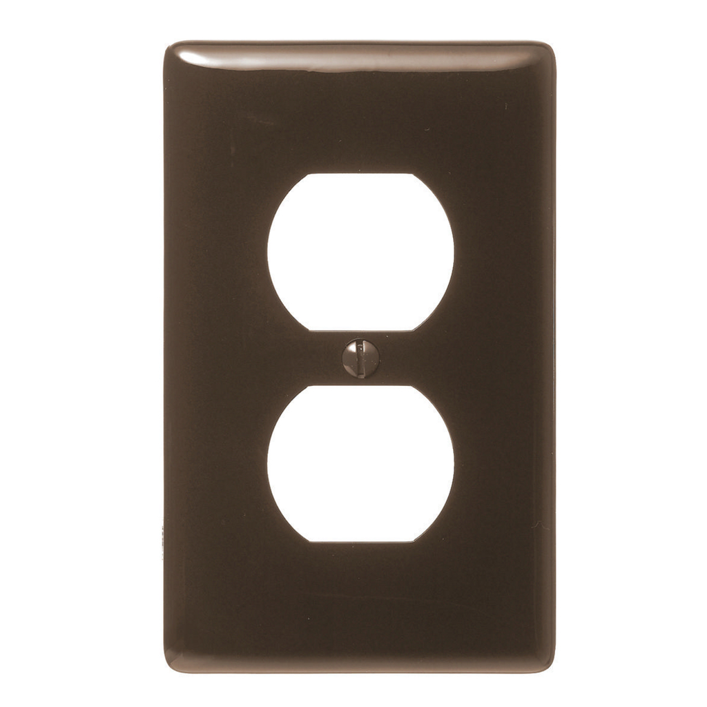 Hubbell NP8 1-Gang Duplex Receptacle Wallplate Brown Nylon Standard