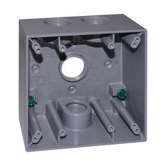 Crouse-Hinds TP7094 Weatherproof Outlet Box 30.5 cu in 2 Gang 4 Outlets