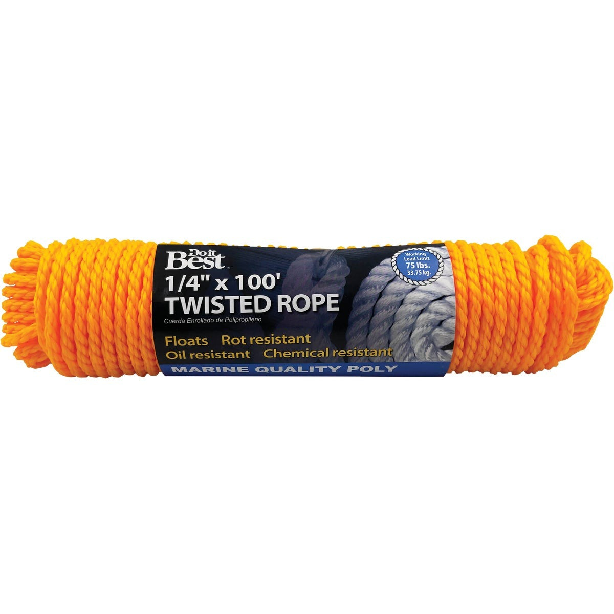 BSC PREFERRED Bsc Preferred 729448 Twisted Poly Rope 1/4 in 100 Ft