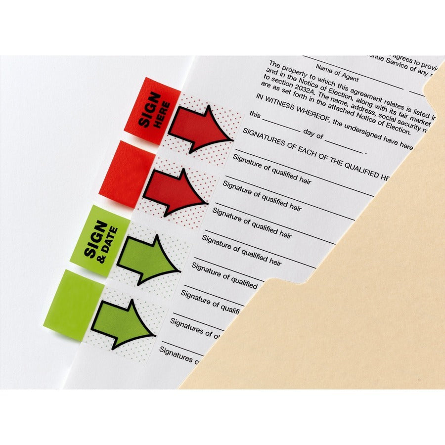 3M 3M MMM680SD2 Post-it Message Flags 1 inches x 1.75 inches 100 Pack