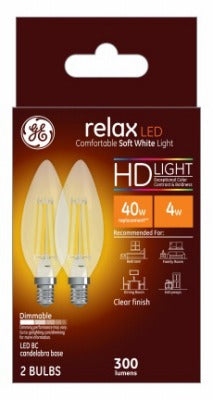 GE G E Lighting 31740 Led Candelabra Bulb 4W 2700K 2 Pack