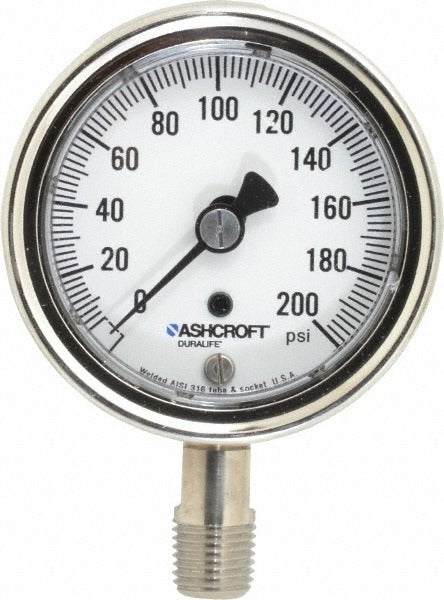 ASHCROFT Ashcroft 94330 Pressure Gauge 0-200 Psi 2.5 in Dial Npt