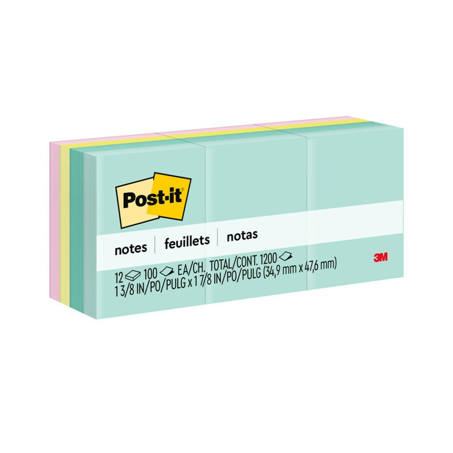 3M 3M MMM653AST Post-it Notes Beachside Cafe 12 Pack