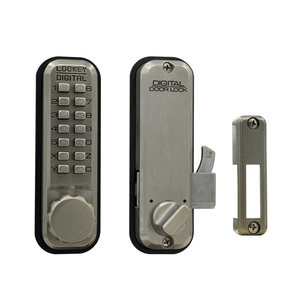 LOCKEY Lockey 2500SN Keyless Hook Bolt Lock Satin Nickel