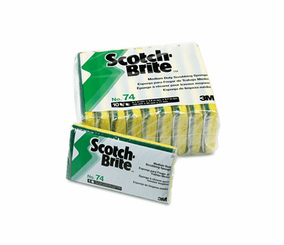 3M 3M MMM74CC Medium-Duty Scrubbing Sponge 3-1/2 x 6-1/4 (10 Pack) 74CC