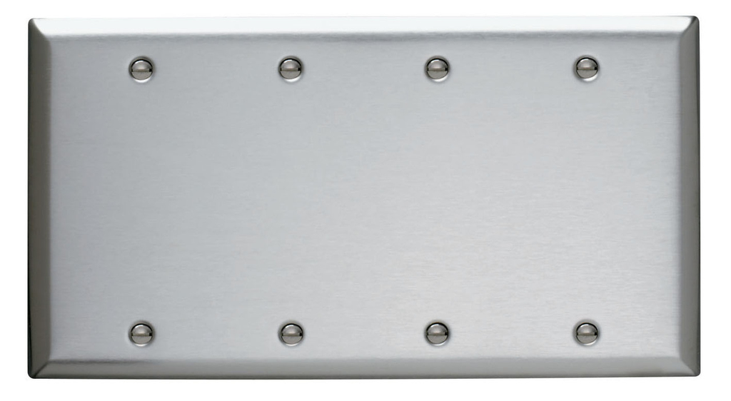 Pass & Seymour SS43 Wall Plate Blank Box Mount 4 Gang Standard