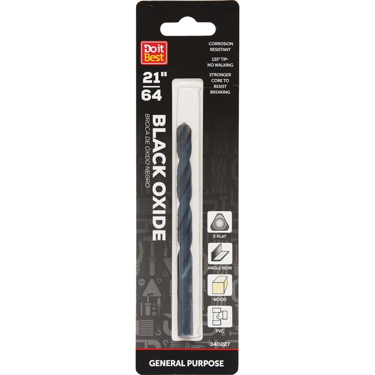 BSC PREFERRED Bsc Preferred QJDIB-DB-029A Black Oxide Drill Bit 21/64