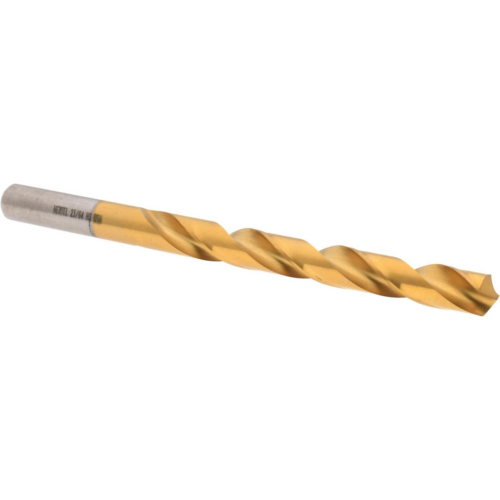 HERTEL Hertel 85704575 Jobber Drill Bit 23/64 Inch Hss Tin Coated