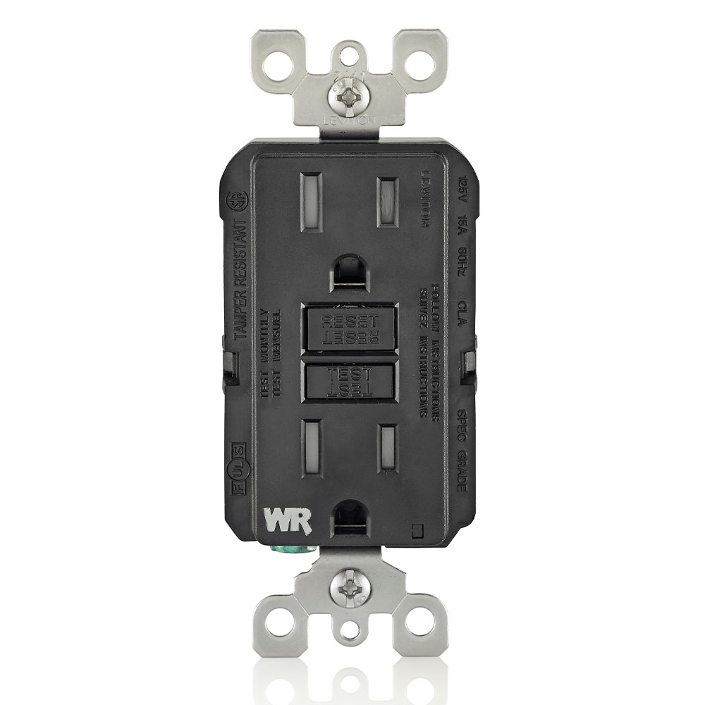 Leviton GFWT1-E Self-Test GFCI Receptacle 15A 125V Black