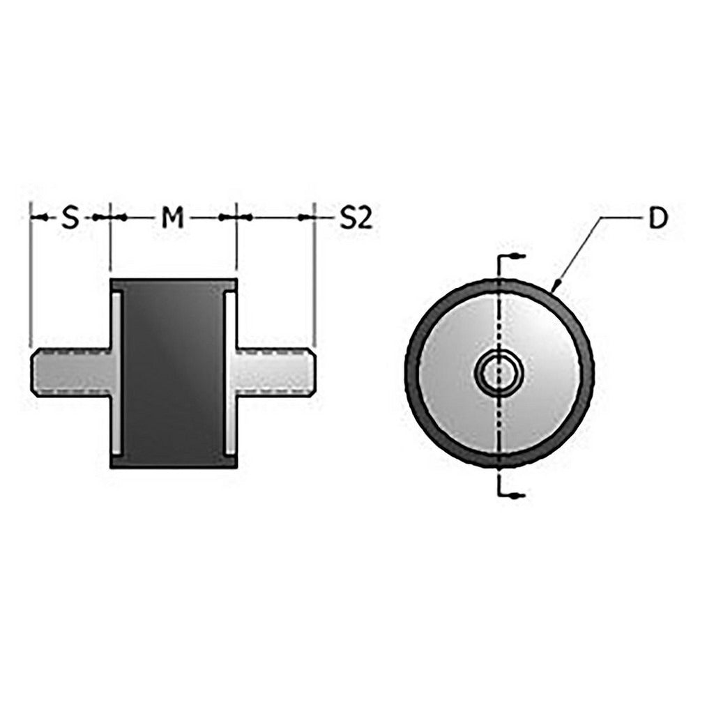 TECH PRODUCTS Tech Products 51561-5 Vibration Isolator 1190 Lb M12