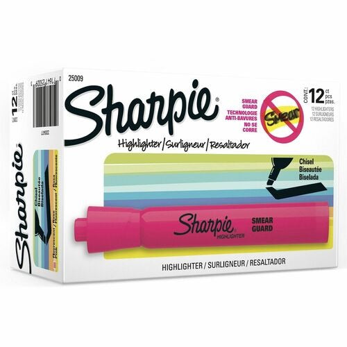 SHARPIE Newell Brands SAN25009B Pink Chisel Tip Highlighter Dozen 12