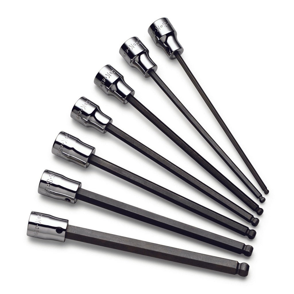 PARKER Sk 19751 Ball Hex Bit Socket Set 3/8 in Drive 7 Pc