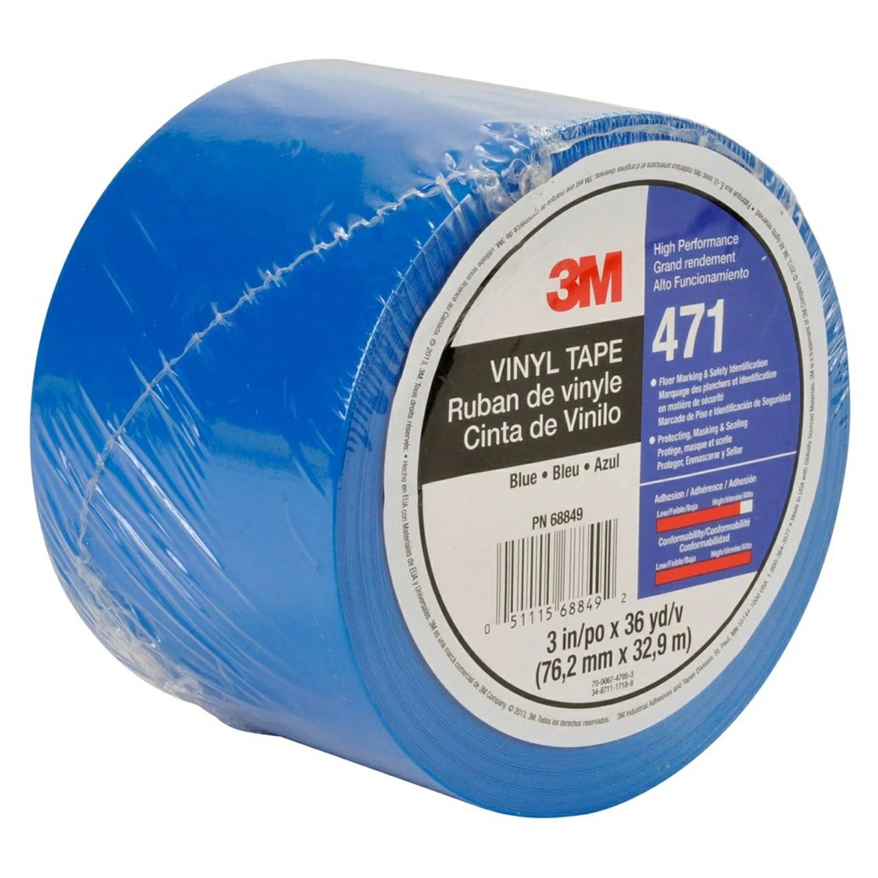 3M 3M 7010375087 Vinyl Tape 471 3 in x 36 yd 5.2 mil (12 Rolls/Case)