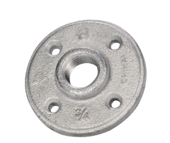 Steel Electric Products 6F SEPCO 2 Malleable Iron Floor Flange, Threaded Insert, Zinc Plated