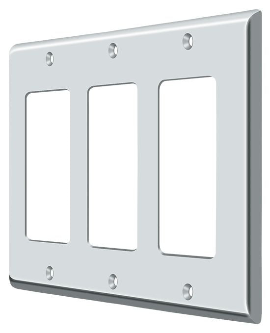 DELTANA Deltana SWP4740U26 Triple Rocker Switch Plate Chrome