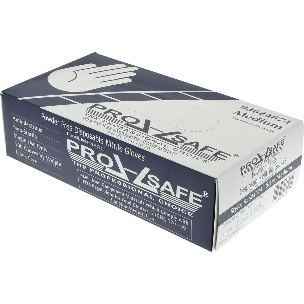 PRO-SAFE Pro-safe GL06-3MPFM Nitrile Gloves 3 Mil Medium 100ct