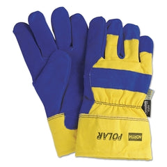 Honeywell North 70/6465NK North Polar Insulated Leather Palm Glove Split Cowhide Blue/Yellow Large