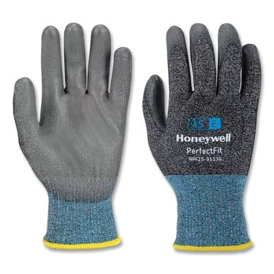 Honeywell NPF26-9113G-9/L New Perfect Fit Gloves 13 ga PU A6/F 9/Large Gray