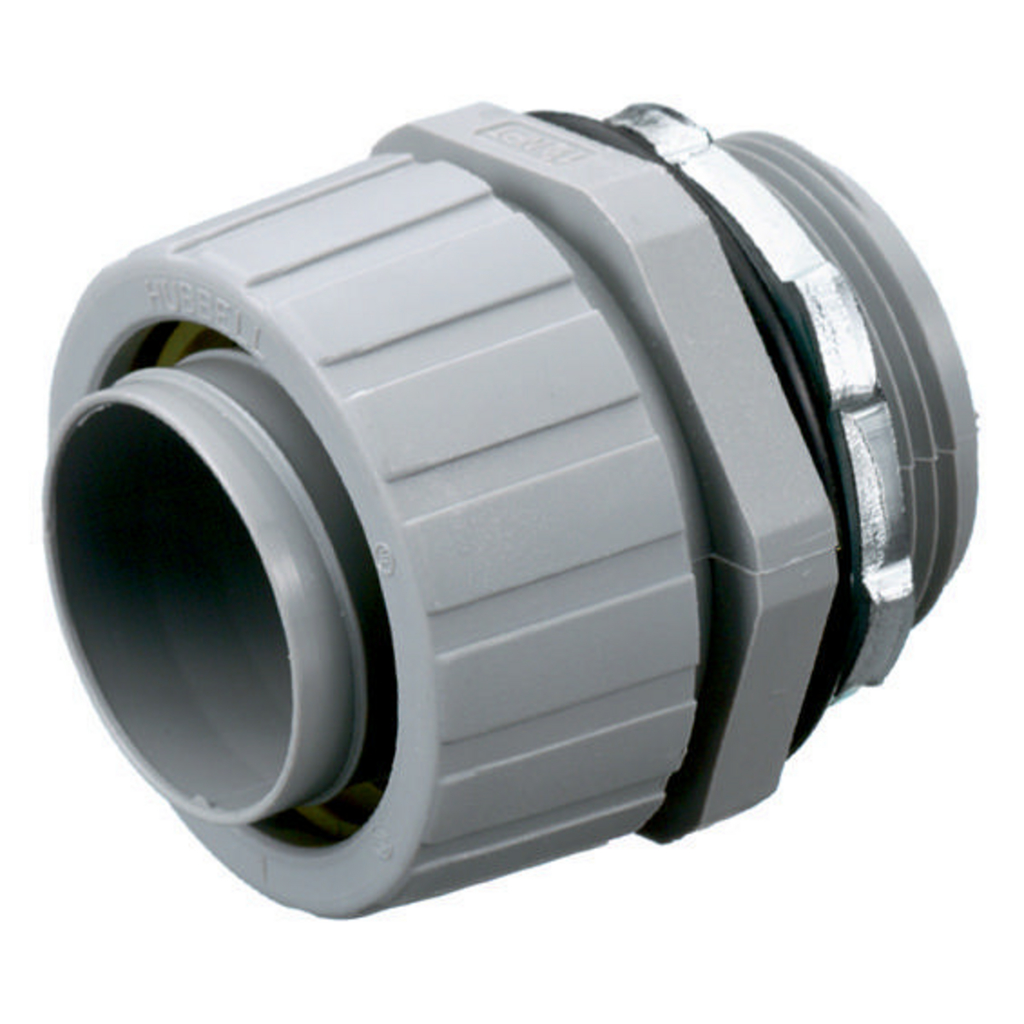 Hubbell Wiring Device-Kellems P150NGY 1-1/2 Inch Gray Straight Male Non-Metallic Liquidtight Connector