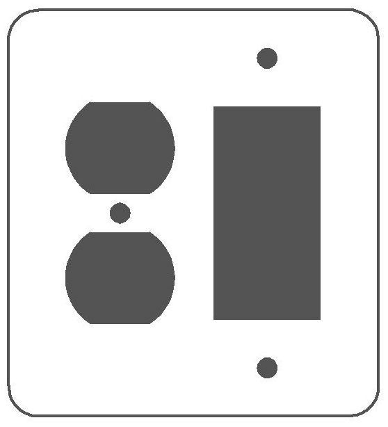 MULBERRY METAL PRODUCTS Mulberry 75672 Princess Combination wallplate (2-gang princess size)