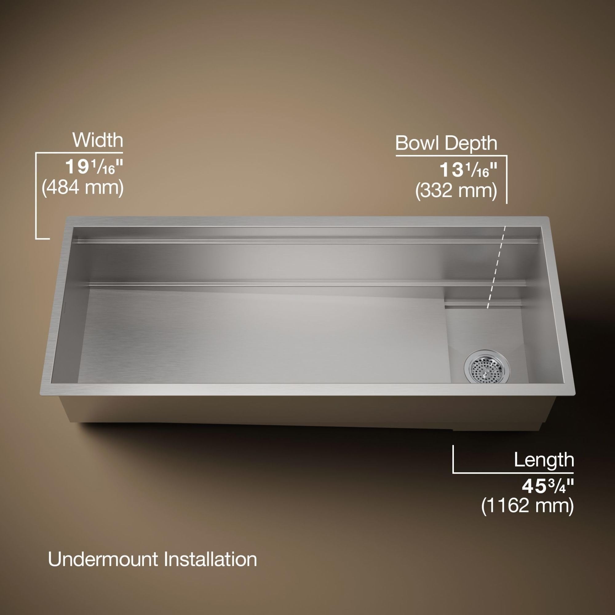 KOHLER Kohler 37907-NA Undermount Single Bowl Kitchen Sink