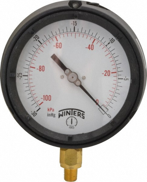 WINTERS Winters PPC5080 Pressure Gauge 4.5 in Dial Lower Mount