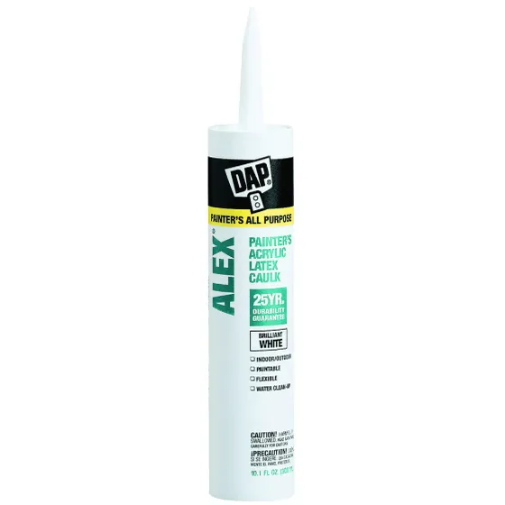 Dap 7079818609 DAP Alex 10.1 Fluid Oz. Cartridge Interior/Exterior White Acrylic-Latex Caulk