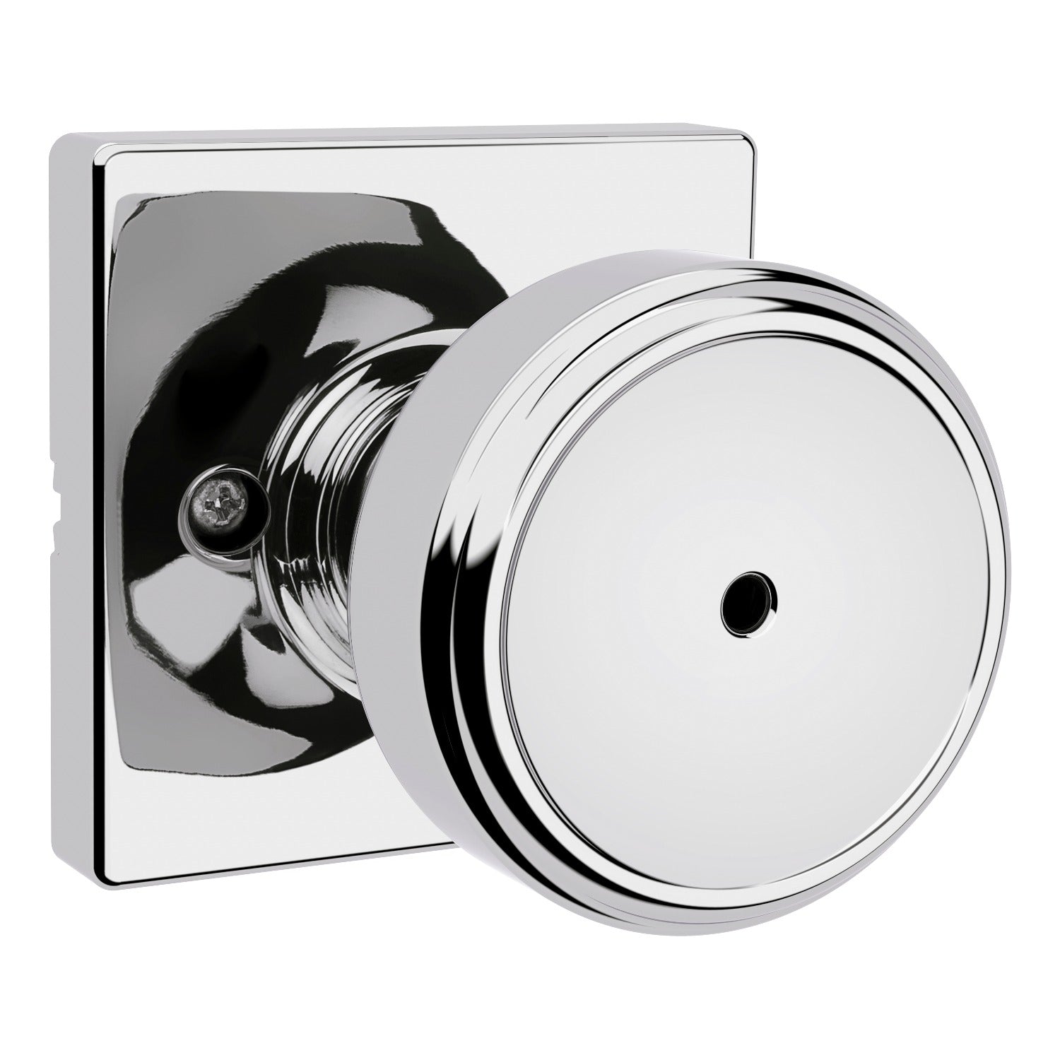 KWIKSET Kwikset 300MNKSQT-26 Maven Knob Privacy Lock Bright Chrome