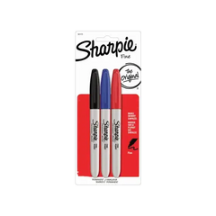 Sharpie 30173PP Fine Point Permanent Marker, Alcohol Based Ink, Assorted, 3-Pack