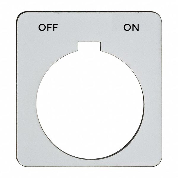 Siemens 52NA26 Accessory for Class 51 & 52 Legend Plate, Brushed Aluminum (2-7/16 x 2) Off-On